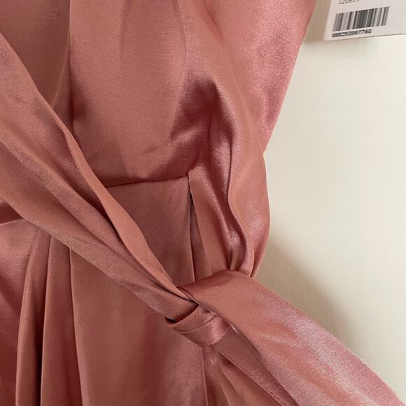 NWT AFTER SIX FAUX WRAP MIDI DRESS TULIP SKIRT Desert ROSE style 6828 6 - Picture 4 of 8